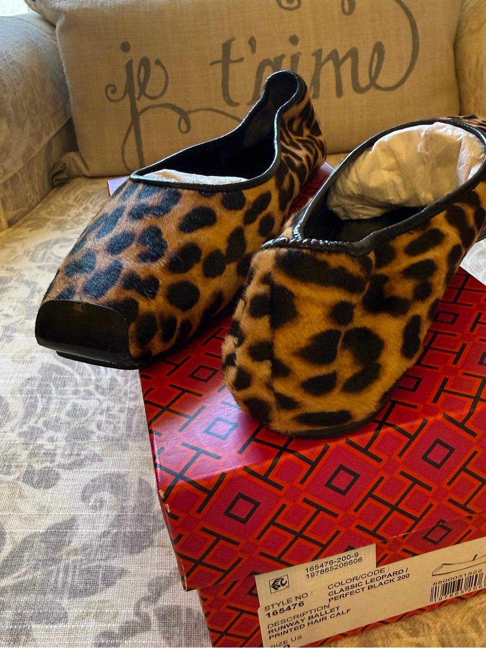 Tory Burch ✨Like New✨ Leopard Calf Hair Runway Ballet Flats size 9 - Picture 2 of 12
